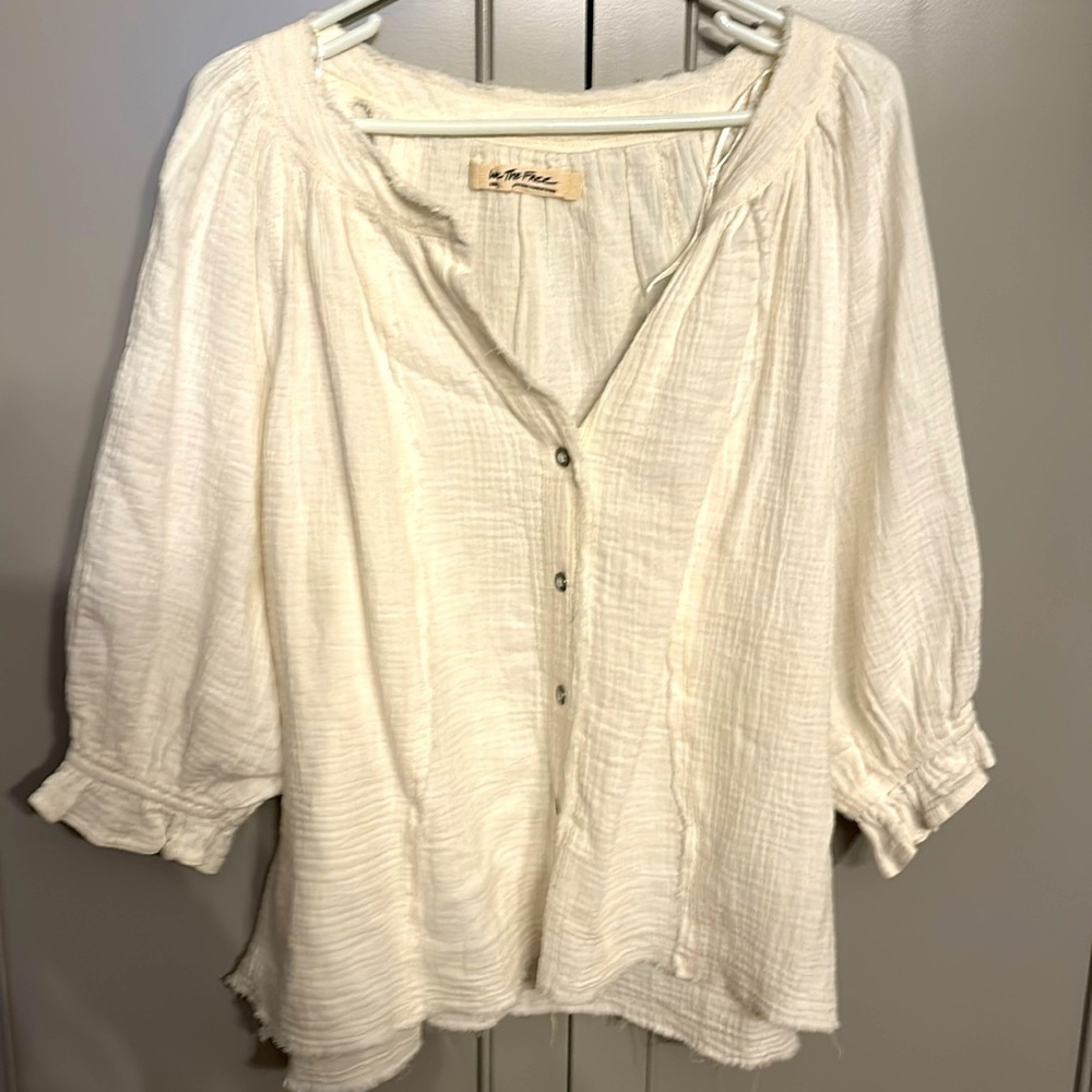 We the free 3/4 sleeve boho blouse sz sm